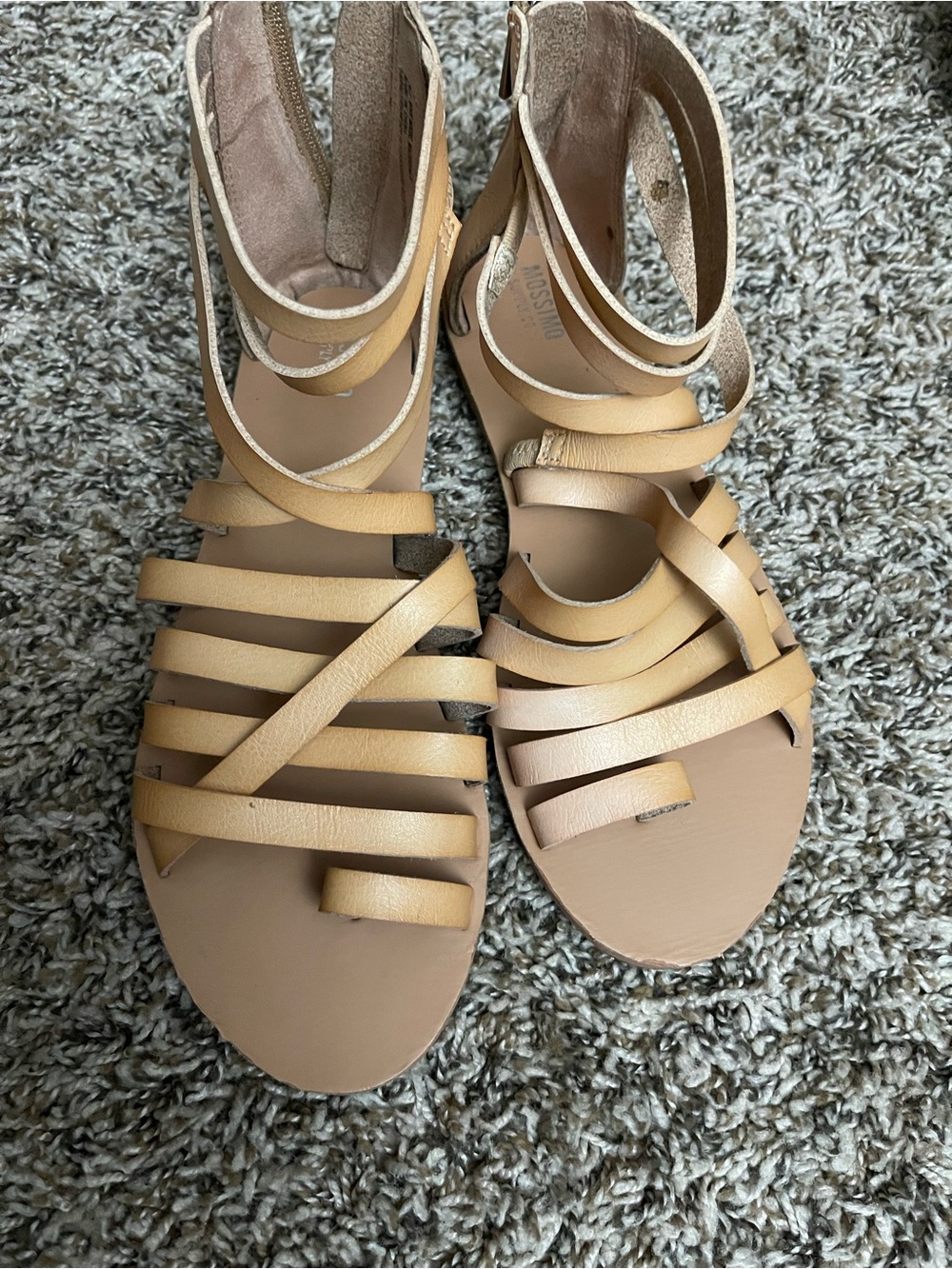 Mossimo Supply Co. Tan Multi-Strap Ankle Wrap Sandals